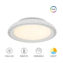   Ventilátor, mennyezeti csillárventilátor távirányítóval, RGB+CCT dimmelhető