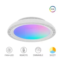   Ventilátor, mennyezeti csillárventilátor távirányítóval, RGB+CCT dimmelhető