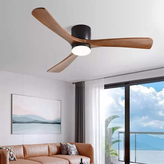 Ventilátor, mennyezeti csillárventilátor távirányítóval, CCT 18+30W fekete,fa