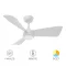 Ventilátor, mennyezeti csillárventilátor távirányítóval, CCT 18+30W fehér fém