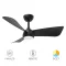 Ventilátor, mennyezeti csillárventilátor távirányítóval, CCT 18+30W fekete fém