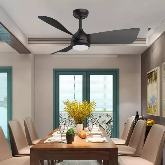 Ventilátor, mennyezeti csillárventilátor távirányítóval, CCT 18+30W fekete fém