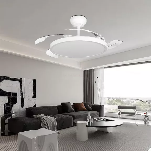 Ventilátor + LED lámpa távirányítóval, dimmelhető CCT 32+30W fehér