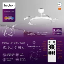   Ventilátor + LED lámpa távirányítóval, dimmelhető CCT 32+30W fehér