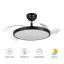 Ventilátor + LED lámpa távirányítóval, dimmelhető CCT 32+30W fekete