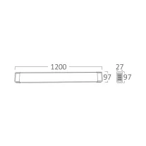 Mennyezeti, oldalfali LED lámpatest 120cm 100W 9000Lm 4000K