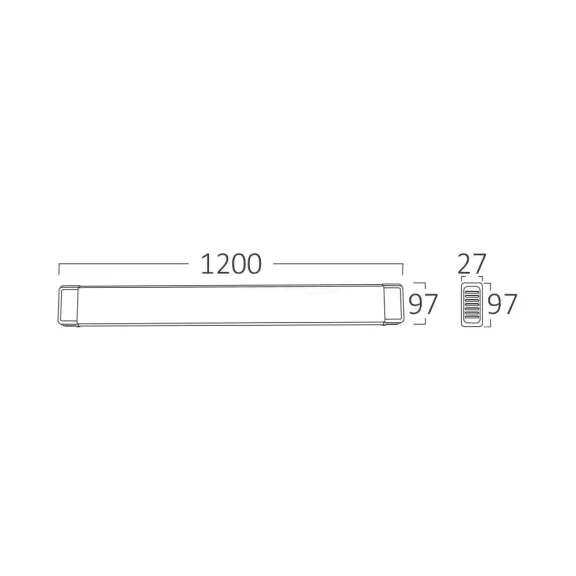 Mennyezeti, oldalfali LED lámpatest 120cm 100W 9000Lm 4000K