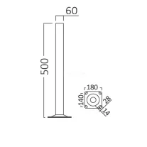 Plain kerti dekoratív fém lámpaoszlop 50 cm fekete