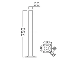 Plain kerti dekoratív fém lámpaoszlop 75 cm fekete