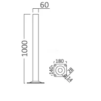 Plain kerti dekoratív fém lámpaoszlop 100 cm fekete