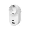 Hálózati adapter 1db földelt aljzat+USB A+USB C (össz. 3,4A) fehér