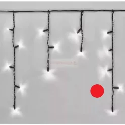   Flash csillogó LED jégcsap fényfüzér ghirlande piros 56+8 led 1,6 méter toldható