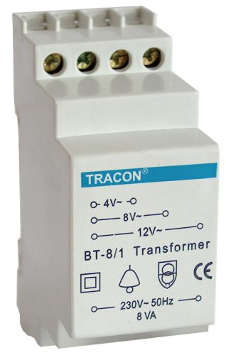 Biztonsági (csengő) transzformátor 230V / 4-8-12V AC, max.8 VA