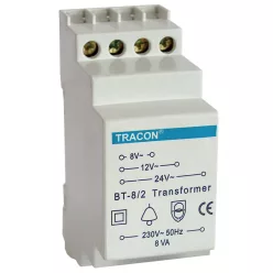   Biztonsági (csengő) transzformátor 230V / 8-12-24V AC, max.8 VA