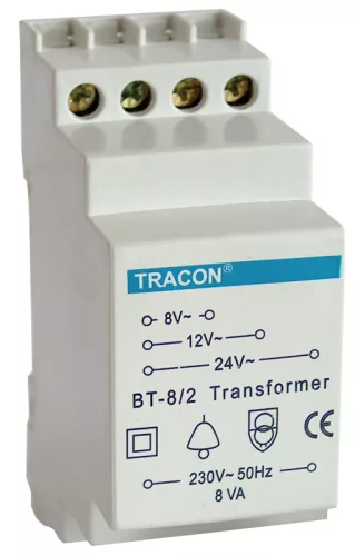 Biztonsági (csengő) transzformátor 230V / 8-12-24V AC, max.8 VA