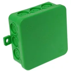   Rugalmas kötődoboz, falon kivüli, zöld 85×85×37mm, IP54