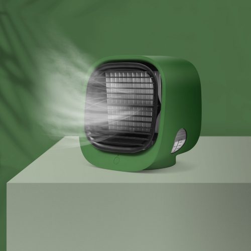 Hordozható mini léghűtő ventilátor USB zöld
