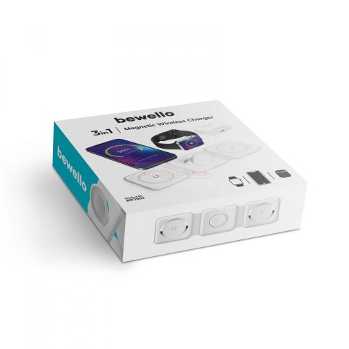 Vezeték nélküli töltőállomás - 3 az 1-ben - fehér