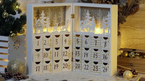 LED karácsonyi adventi kalendárium - elemes 8LED