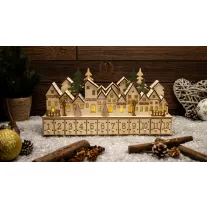 LED karácsonyi adventi kalendárium,falu, elemes
