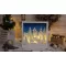 Karácsonyi LED tájkép, fa, elemes, 6+18h, 12LED, 3000K, 2xAA