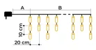 Karácsonyi LED jégcsap fényfüggöny 5+10m IP44 6W, 2600-2700K