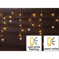   Karácsonyi LED jégcsap fényfüggöny 5+5m IP44 3,6W, 2600-2700K
