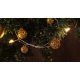 Karácsonyi LED fényfüzér dekoráció, mini gömb, elemes, 6+18h, 10LED, 3000K, 2xAA