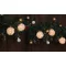 Karácsonyi LED fényfüzér dekoráció, fehér gömb, elemes, 6+18h, 10LED, 3000K, 2xAA