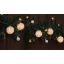 Karácsonyi LED fényfüzér dekoráció, fehér gömb, elemes, 6+18h, 10LED, 3000K, 2xAA