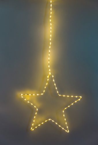 LED karácsonyi ablakdísz, csillag, elemes 84LED