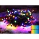 Karácsonyi LED fényfüzér 12m IP44 színes adapterrel