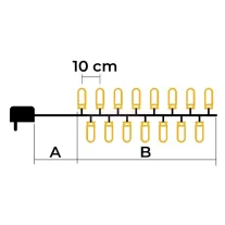   Karácsonyi LED fényfüzér 25m IP44 hideg fehér adapterrel