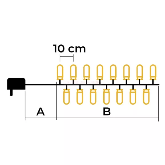 Karácsonyi LED fényfüzér 25m IP44 hideg fehér adapterrel