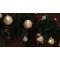 Karácsonyi LED fényfüzér dekoráció, fehér hópelyhes gömb, elemes, 6+18h, 10LED, 3000K, 2xAA
