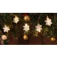 Karácsonyi LED fényfüzér dekoráció, hópehely, elemes, 6+18h, 10LED, 3000K, 2xAA