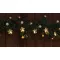 Karácsonyi LED fényfüzér dekoráció, fém csillagos, elemes, 6+18h, 10LED, 3000K, 2xAA