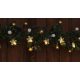 Karácsonyi LED fényfüzér dekoráció, fém csillagos, elemes, 6+18h, 10LED, 3000K, 2xAA