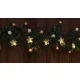 Karácsonyi LED fényfüzér dekoráció, fém csillagos, elemes, 6+18h, 10LED, 3000K, 2xAA