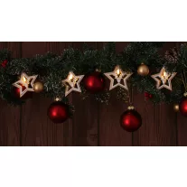   Karácsonyi LED fényfüzér dekoráció, csillag, szarvas, fa, elemes, 6+18h, 10LED, 3000K, 2xAA