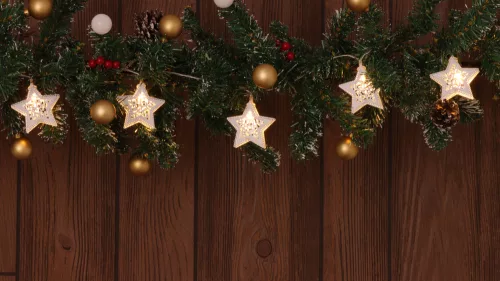 Karácsonyi LED fényfüzér dekoráció, fehér csillagos, elemes, 6+18h, 10LED, 3000K, 2xAA