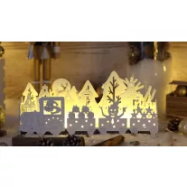   Karácsonyi vonat LED dekoráció, fa, elemes, 6+18h, 10LED, 3000K, 3xAA