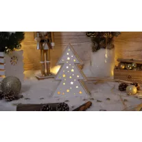 Karácsonyi LED fenyő, fa, 6+18h, 4LED, 3000K, 2xAAA
