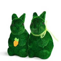 Húsvéti dekoráció - nyuszi - 2 féle - 15 cm - zöld