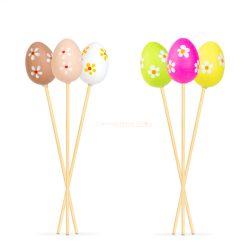   Húsvéti dekoráció - tojás szett - leszúrható - 6 féle - 4 cm