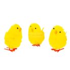 Húsvéti dekoráció - csibe szett - sárga - 6,7 x 5 cm - 3 db / csomag