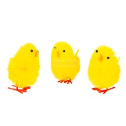   Húsvéti dekoráció - csibe szett - sárga - 6,7 x 5 cm - 3 db / csomag