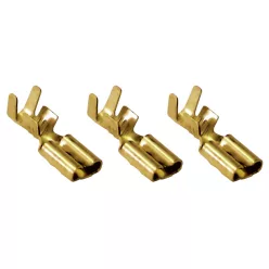   Szigeteletlen rátolható csatlakozó hüvely 6,3×0,8mm, 4-6mm2, sárgaréz