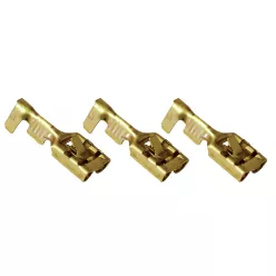  Szig.tlen rátolható csatl. Hüvely 6,3×0,8mm, 1-2,5mm2, sárgaréz, rögz.csapos