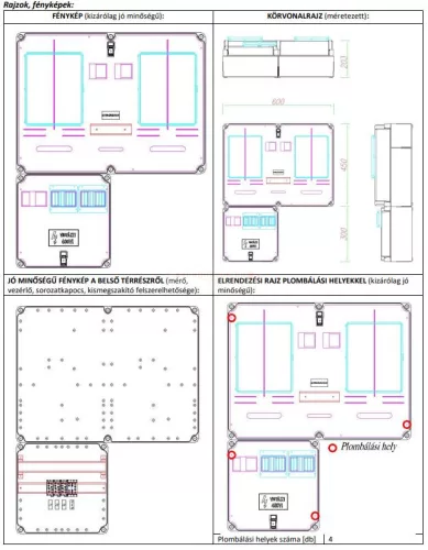 CSATÁRI PLAST PVT 6075 Á-V FM-SZ 1/3 fázisú kombinált villanyóra szekrény (N.+É) 80A szabadvezetékes